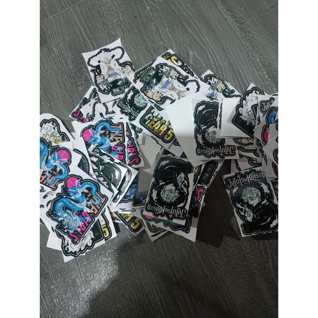 Stiker Potong Putus / Stiker Die Cut Custom Desain Custom Ukuran Bahan Vinyl Hologram Vinyl Putih Vi