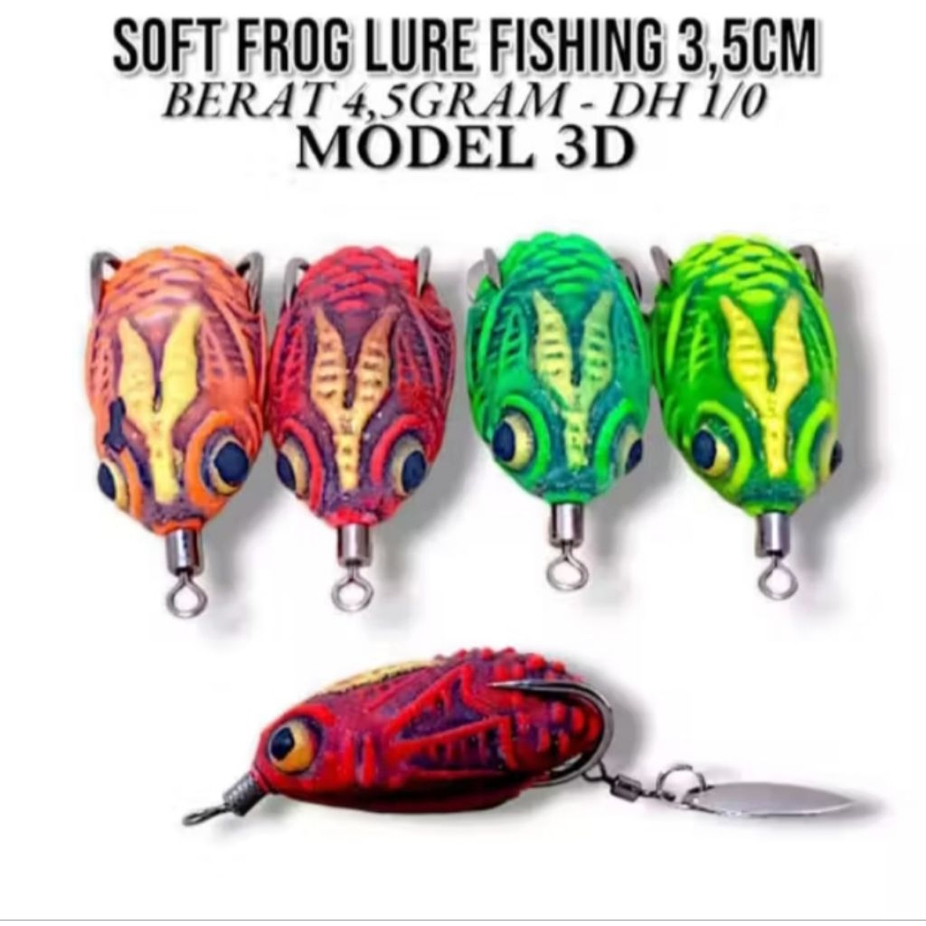 soft frog lure fishing 3d umpan casting