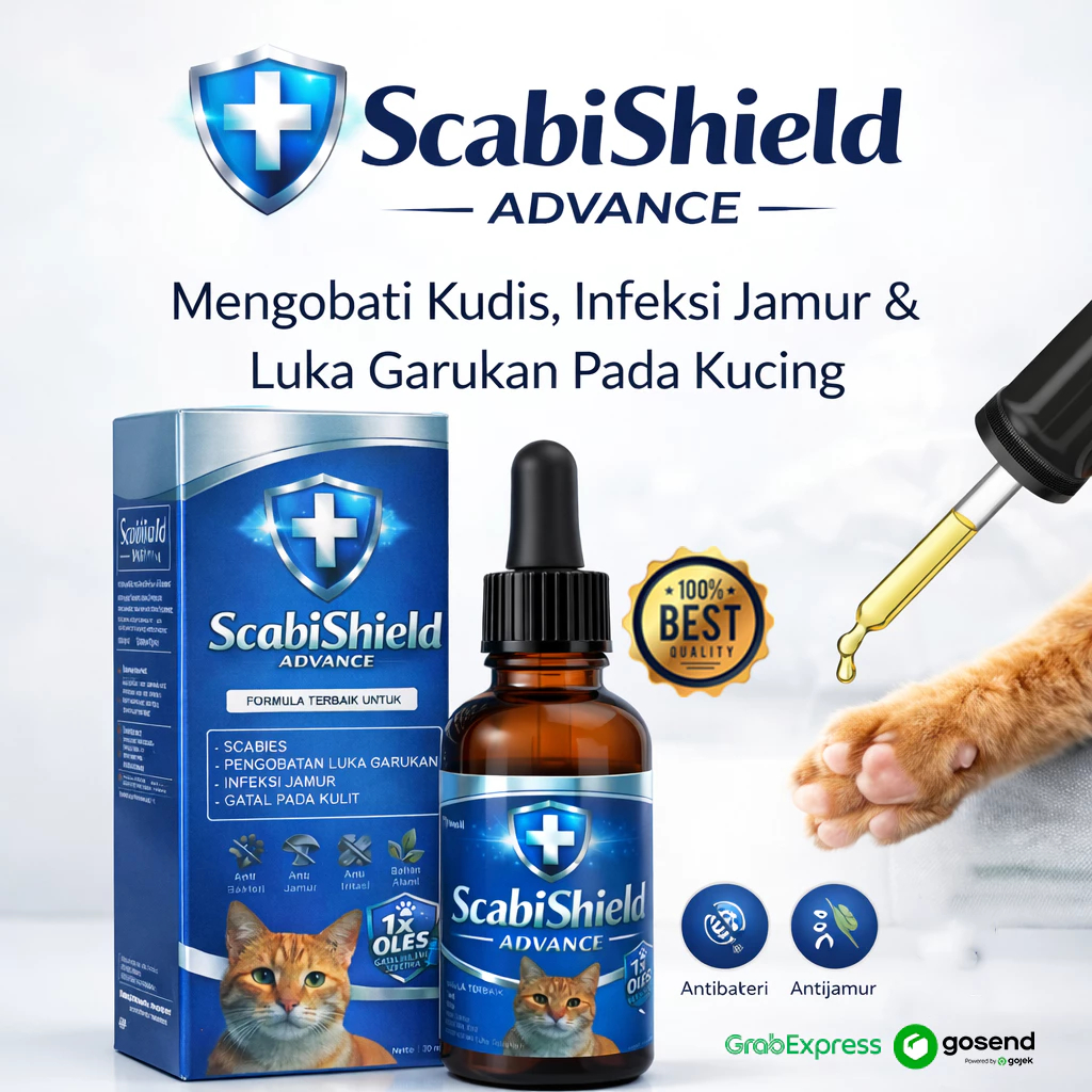 WELL ScabiShield Advance Obat Tetes Jamur Kucing 30ml Menghilangkan Gatal Pada Kucing Obat Tetes Jam