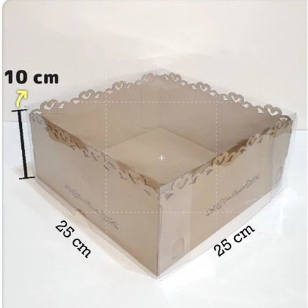 Dus Kue Renda Tutup Mika 25 x 25 x 10 cm Cake Box Lace Full Mika