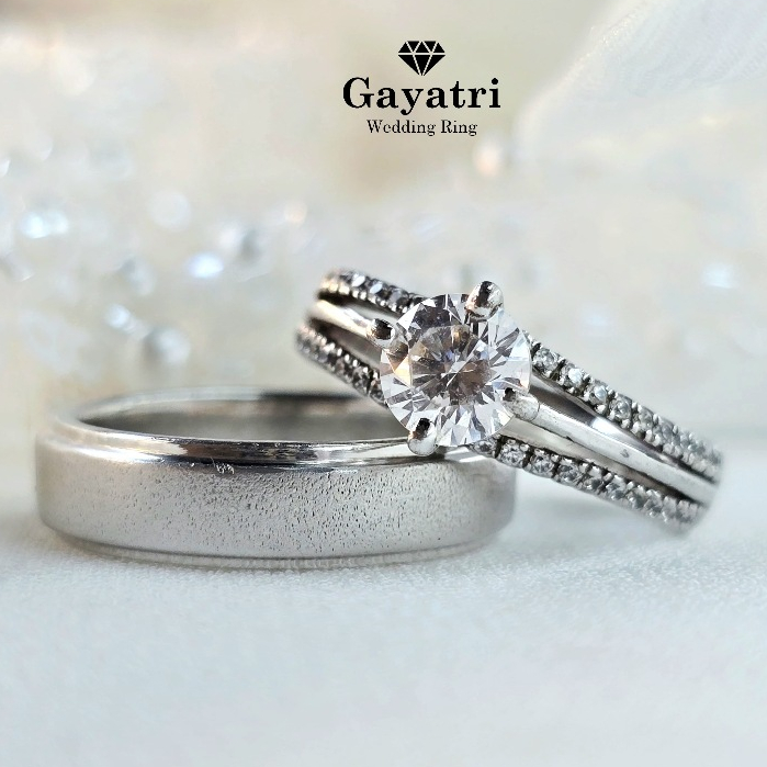 Cincin Tunangan | Wanita Solitaire - Pria Couple Silver 925 | Gayatri Wedding Ring