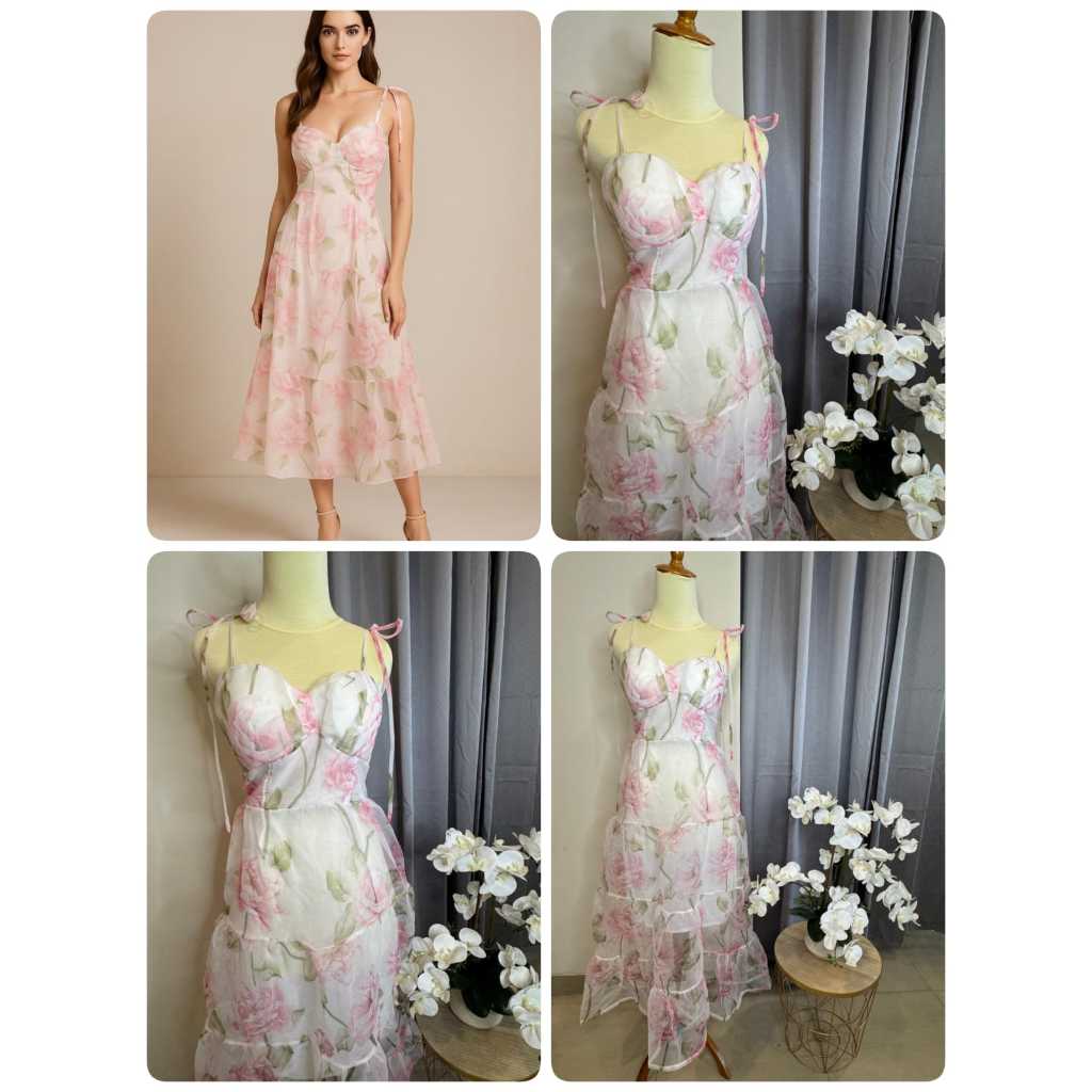 Jimiso - 734  / Summer long dress / dress pesta panjang / long dress maxi flower / gaun summer lapis