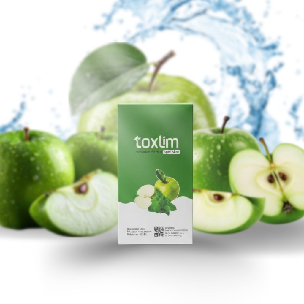 Toxlim Serbuk Minuman Apel Mint – Membantu Detoks Tubuh, Menjaga Berat Badan, dan Menyegarkan
