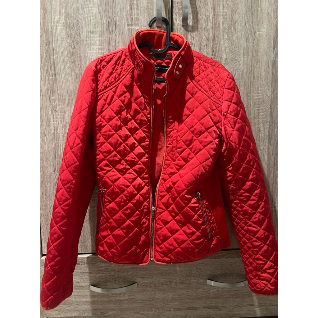 Red Jacket Zara | Jaket Dingin Zara Original | Red Winter Jacket Zara | Puffer Jacket Zara