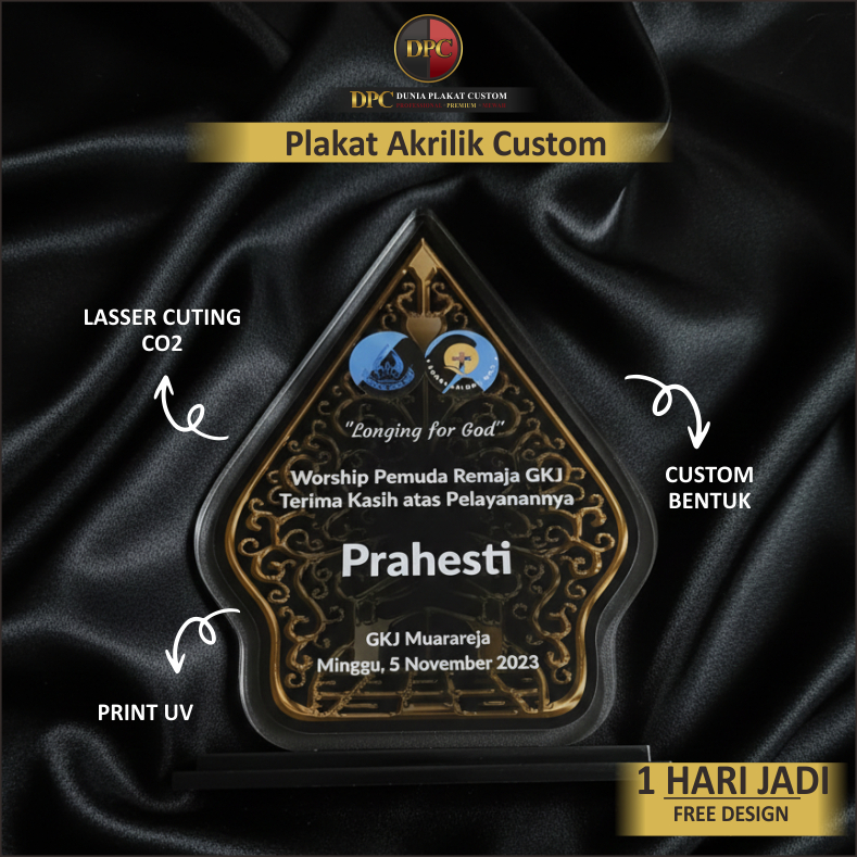 Plakat Akrilik Custom KKN 1 Hari Jadi Free Design Dunia Plakat Cocok Untuk Kenang Kenangan KKN Desa 