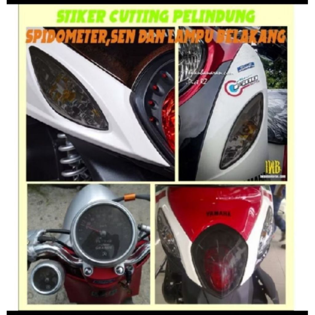 Skotlet hitam transparan FINO FI 115/125 bonus kaca spion
