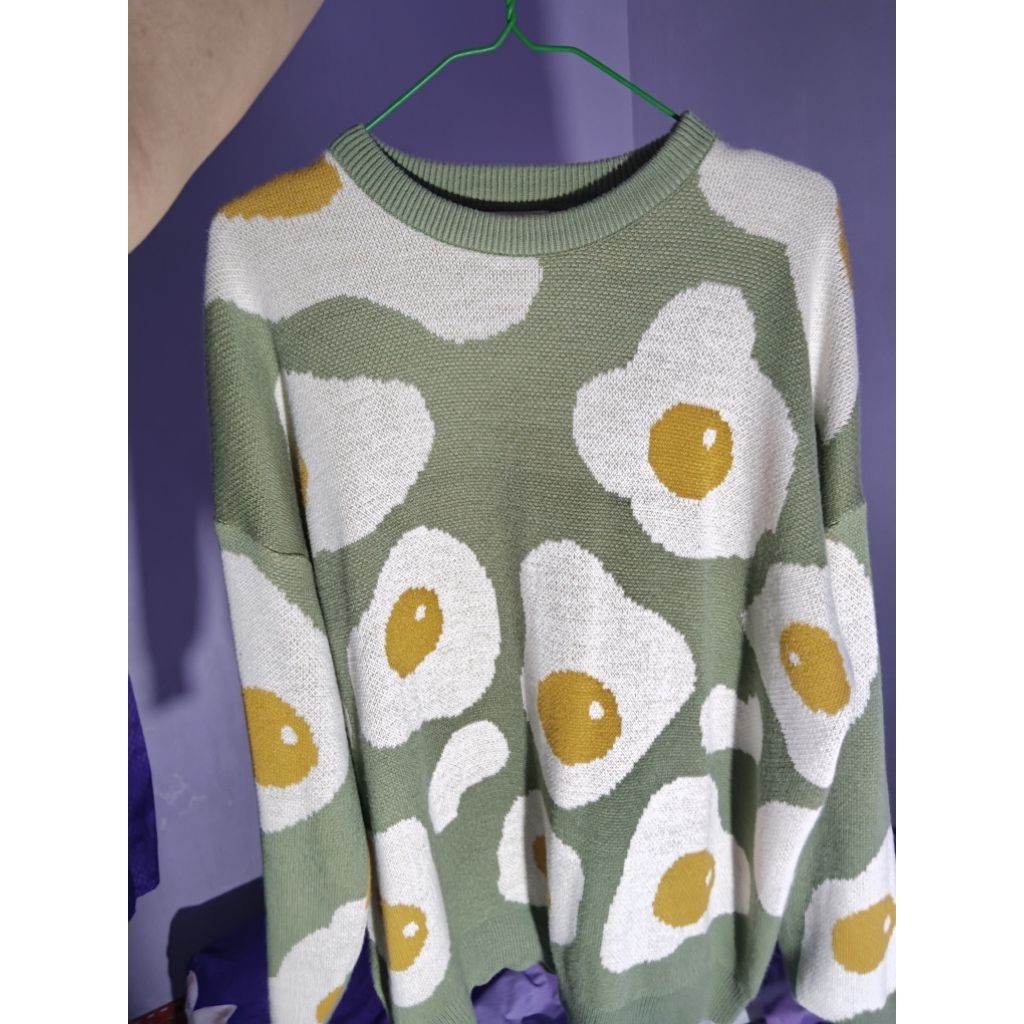 Sweater Rajut motif telur (warna Mint)