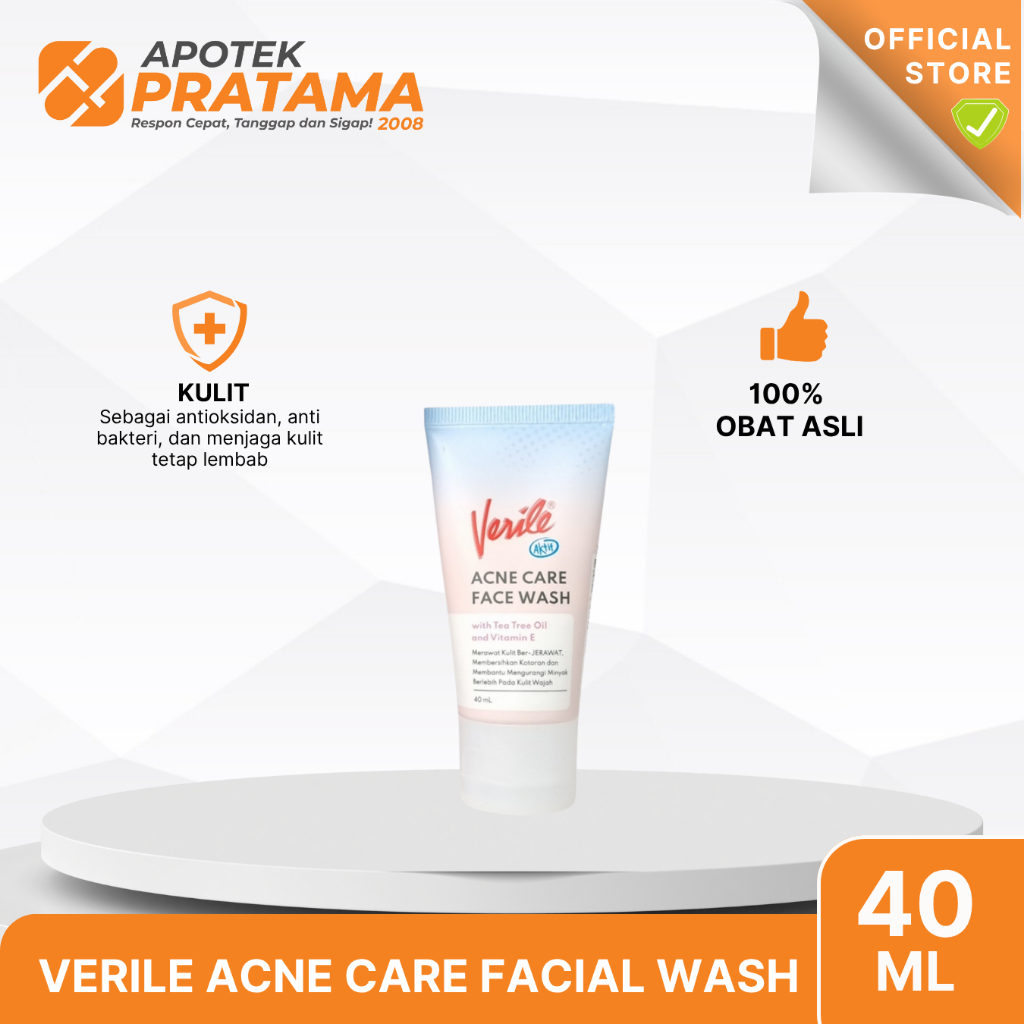 VERILE ACNE CARE FACIAL WASH 40GR / VERILE ACNE GEL TOTOL JERAWAT / VERILE ACNE BLEMISH CREAM