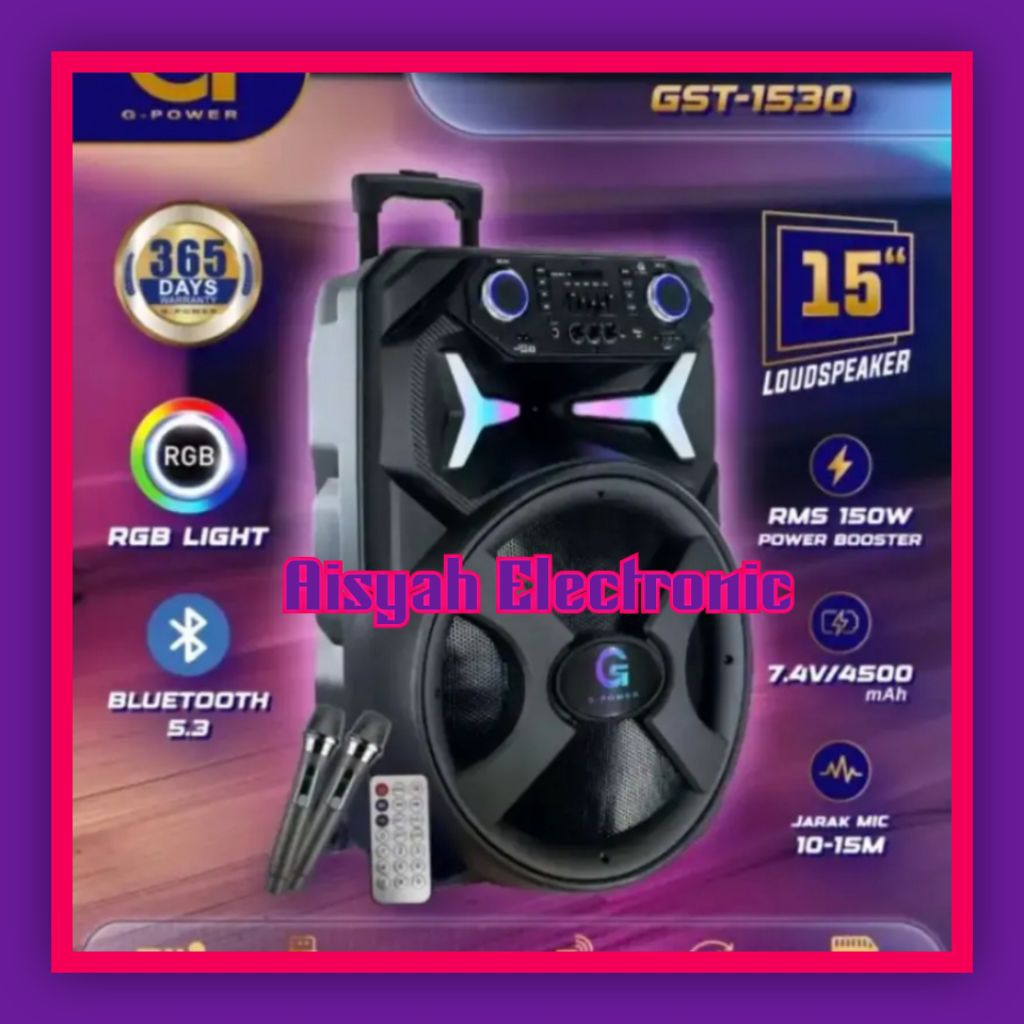 SPEAKER PORTABLE G-POWER 15 INCI GST-1530 GARANSI RESMI
