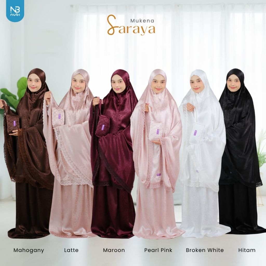 Mukena Saraya Noura - Mukena traveling mewah - Original Noura