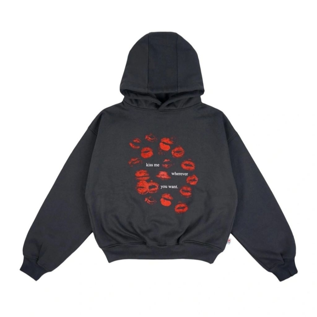 Telepati.che Hoodie Kiss me Charcoal