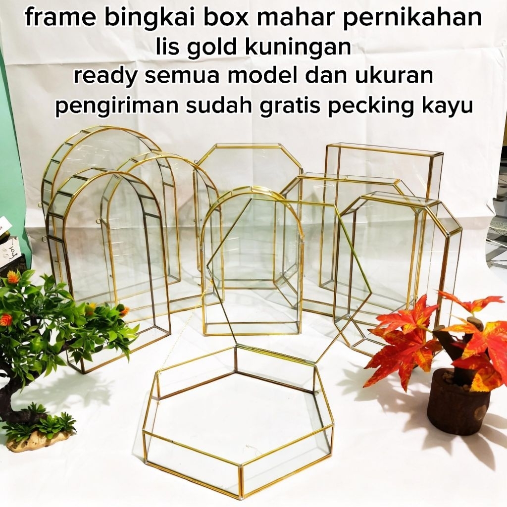 GRATIS PEKING KAYU/FRAME BINGKAI KOTAK MAHAR SESERAHAN PERNIKAHAN / BINGKAI MAHAR TERARIUM VINTAGE K