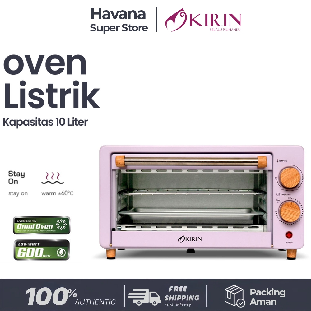 OVEN KIRIN + MICROWAVE KIRIN KBO-100 Oven Toaster 10 Liter Low Watt