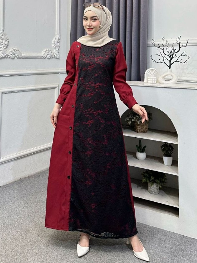 GAMIS BROKAT RENDA TERBARU 2026 BAJU LEBARAN GAMIS SYARI SYAKILA PREMIUM  - Desain Simpel, Nyaman Di