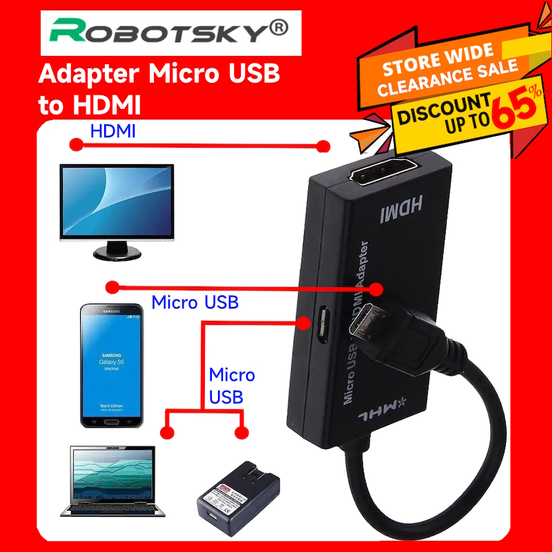 Micro USB Male To HDMI Female Adapter Converter Cable