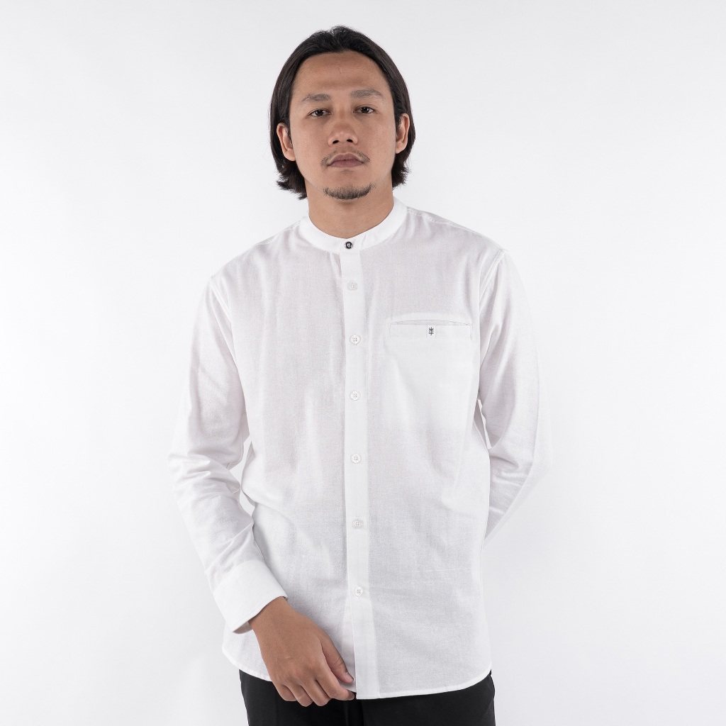 CHAPITE Imperat MATERNAL DISASTER WHITE LONG SLEEVE SHIRT STAND COLLAR KEMEJA KOKO PUTIH PANJANG ORI