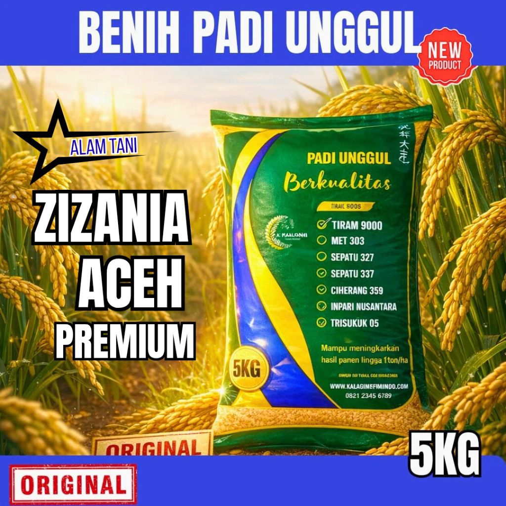 BENIH PADI ZIZANIA ACEH KEMASAN 5 KG BENIH PADI KUALITAS ORIGINAL