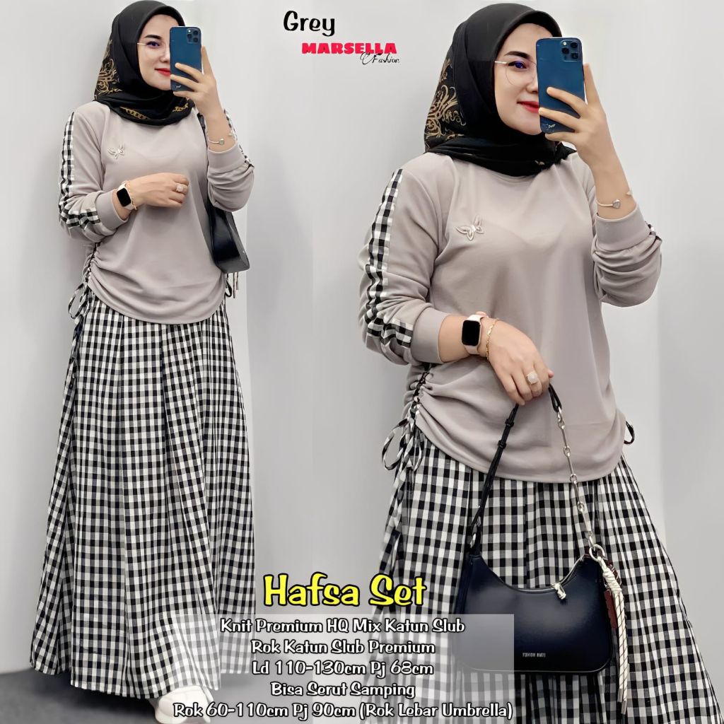 Setelan Terbaru Hafsa Setelan ORIGINAL MARSELLA FASHION