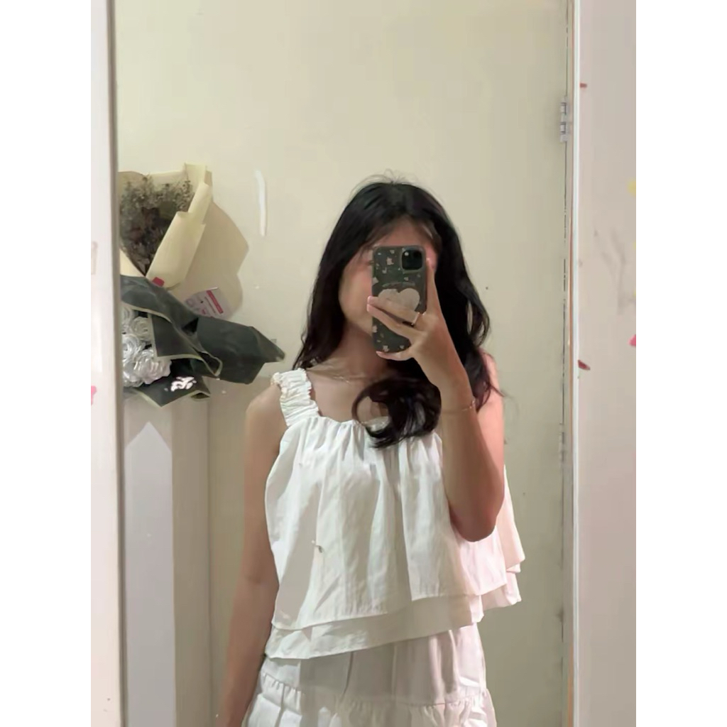 PRELOVE | CROP TOP TANK TOP DRESS OUTER MURAH