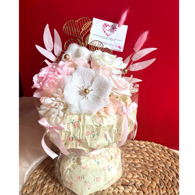 [SEHARI JADI] Buket bunga  valentine wisuda, bunga kering dan buatan artificial flower tahan lama, k