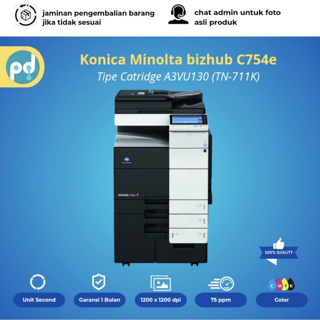 ​Konica Minolta C754e - Mesin Fotocopy Warna High Speed A3 Digital Printing Bekas
