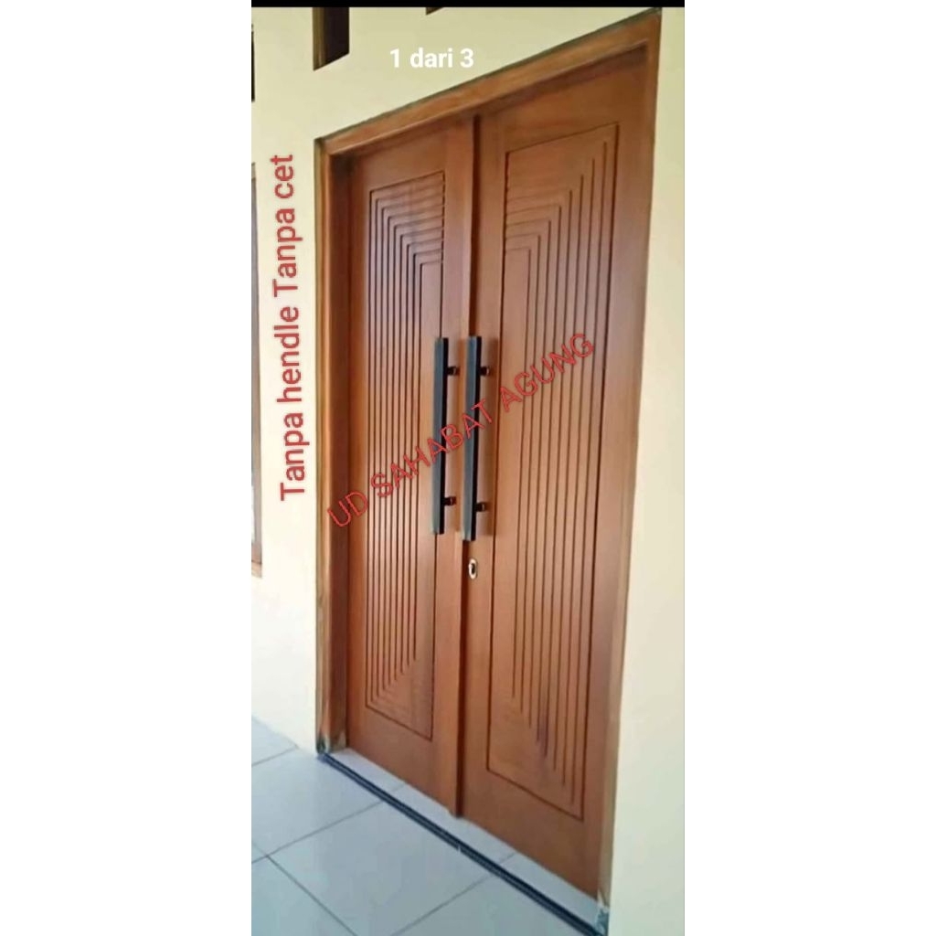 DAUN PINTU KUPU2 DABEL BAHAN KAYU KAMPER DAN MERANTI FULL OVEN BISA CUSTOM UKURAN VIA CHAT FEST RESP