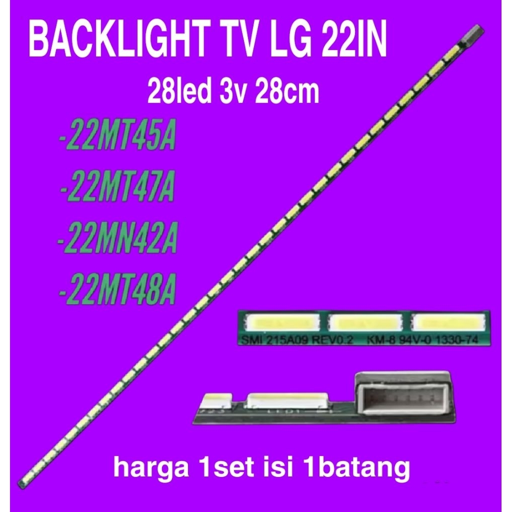 LAMPU LED BACKLIGHT BL TV MONITOR LG 22INCH 28LED 22MT48A 22MT42MN 22MT48 22MN42 22MT45A 22MT47A