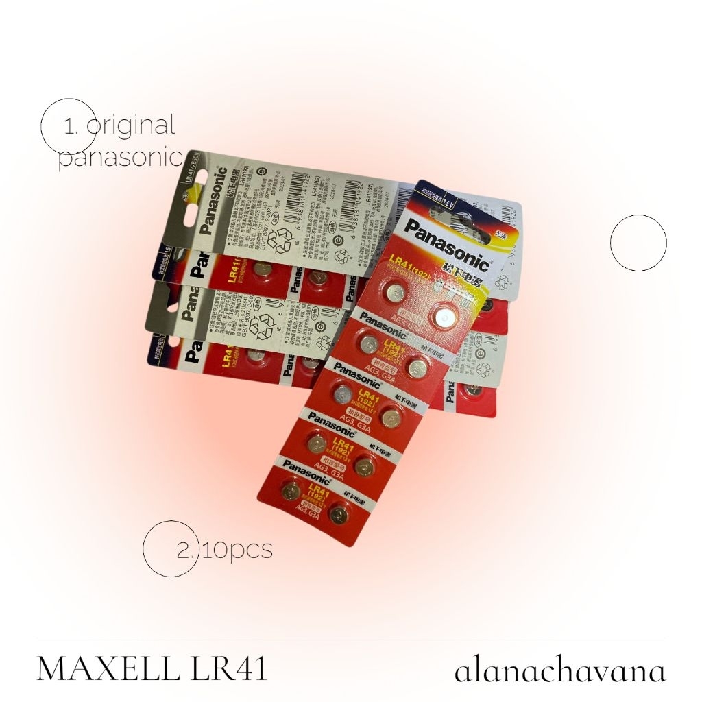 baterai panasonic LR41 AG3 L736F original baterai