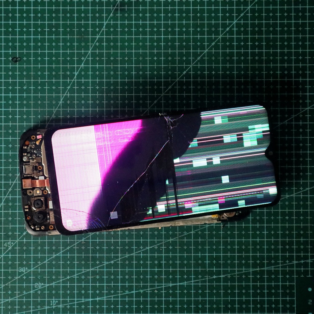 LCD Bekas Rusak Oppo A5S - A7 - A12 - Realme 3 Sudah Test Lampu Backlight Nyala Garis / Tompel