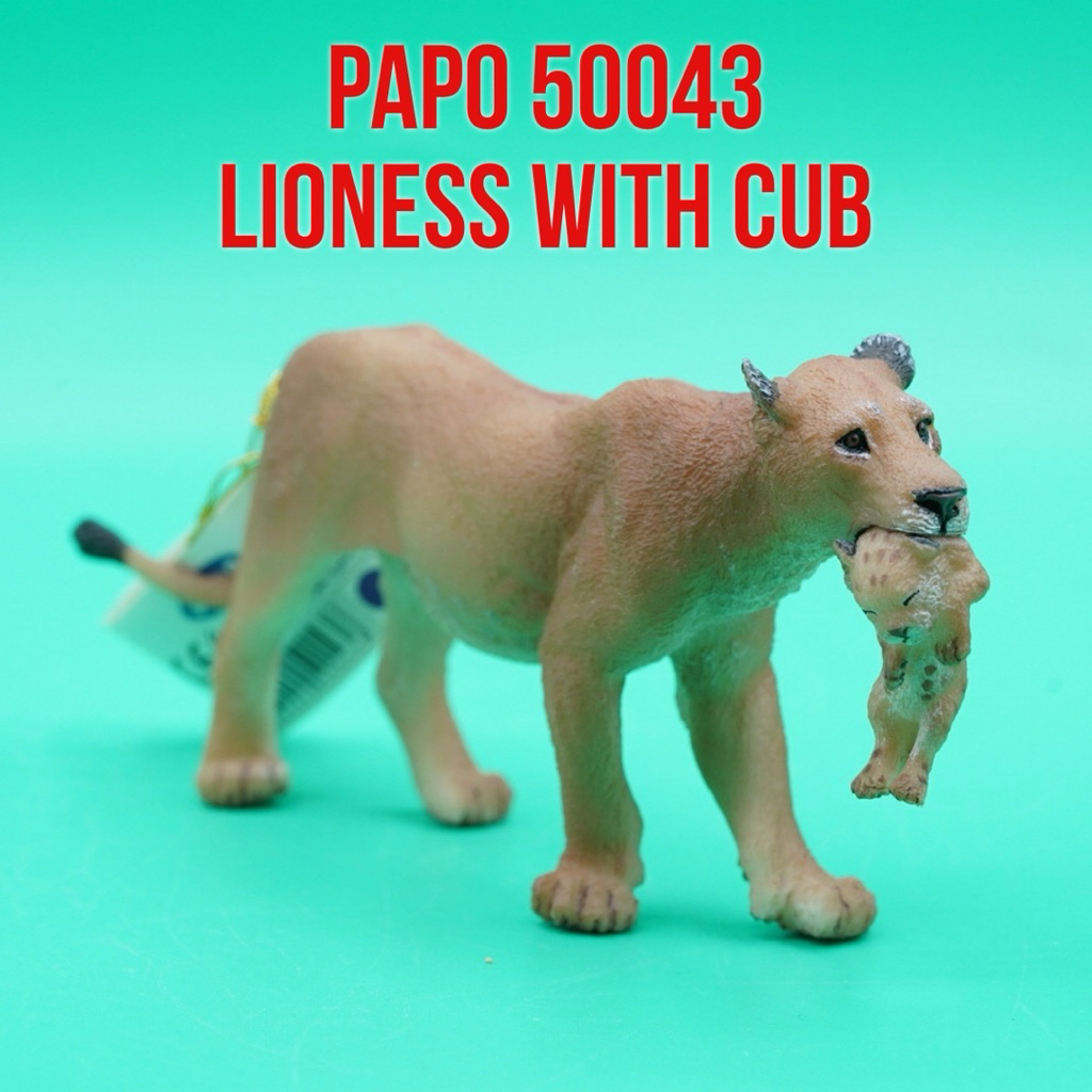 Papo 50043 | Lioness With Cub Lion Singa Betina Afrika dengan Anak Singa Africa Panthera Leo | Maina