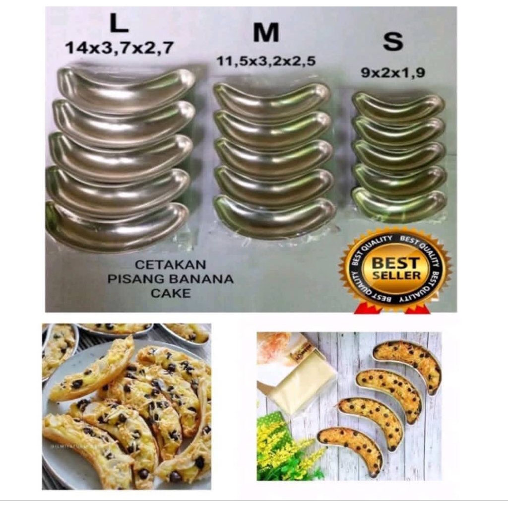 cetakan pisang/cetakan banana cake milk crispy diametèr S M L harga satuan
