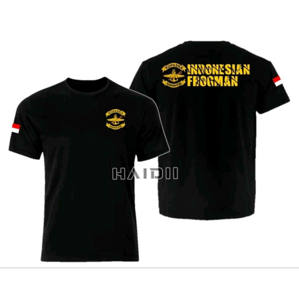 Kaos T-Shirt INDONESIA FROGMAN Kaos Distro viral unisex