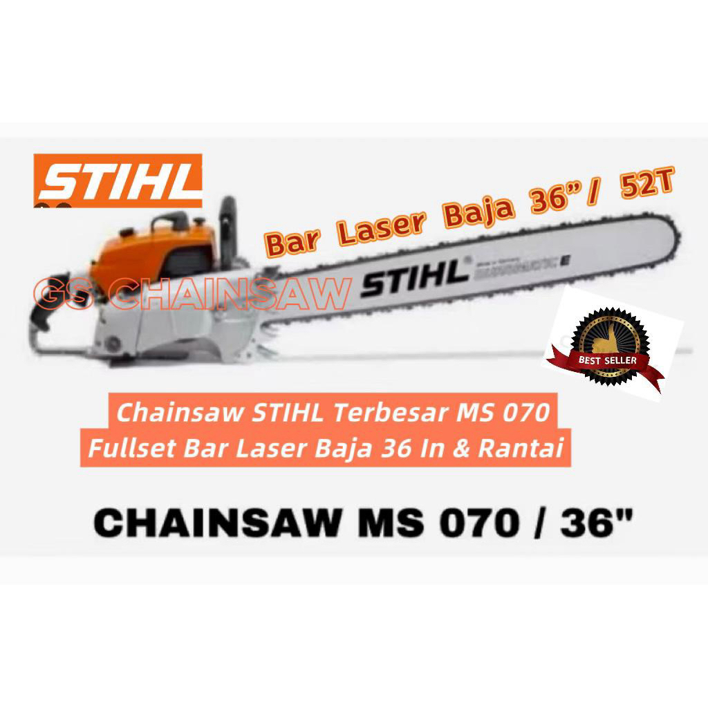 TERMURAH  MESIN CHAINSAW  STIHL MS070 36" / Mesin Gergaji Kayu Chainsaw STIHL MS 070 36 Inch - Mesin
