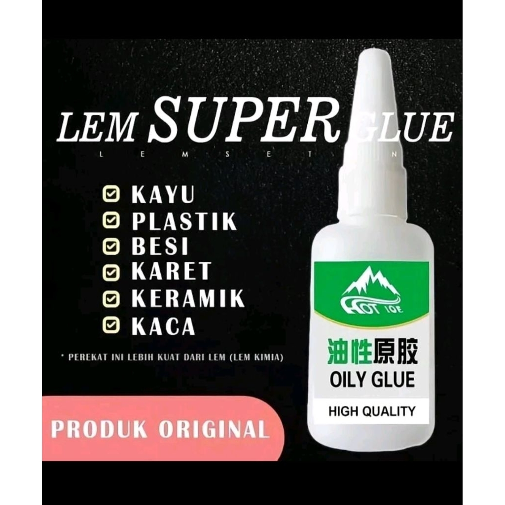 LEM SUPER KUAT OILY GLUE BISA UNTUK LEM SEPATU BESI KACA KARET KERAMIK PLASTIK
