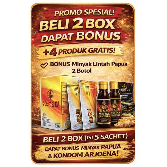 KESAGI Obat Kuat Herbal Membuat Tahan Lama Menigkatkan Stamina Pria - Paket 2 Box Dapat Bonus 4