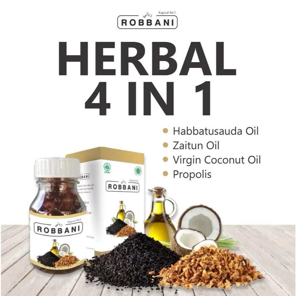 Robbani Kapsul Herbal 200 Kapsul - Menormalkan Kolesterol, Hipertensi, dan Asam Urat
