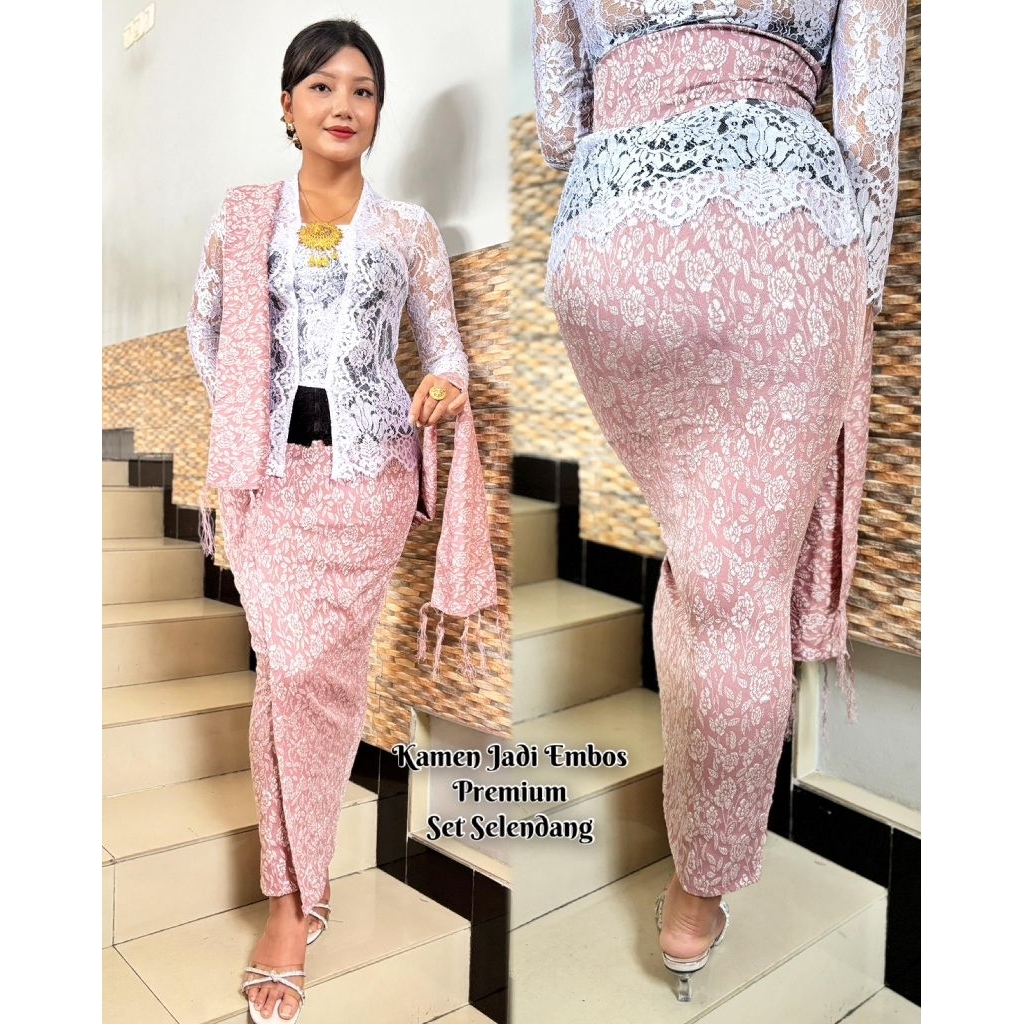 Rok // kamen bali jadi denim emboss + selendang