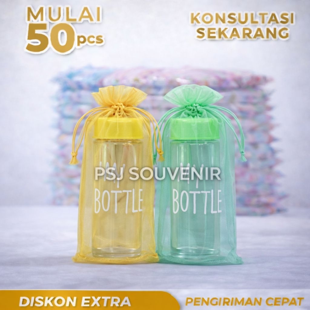 Kantong Tile Serut Souvenir Ukuran 12 x 26 Cm Kantong Kemasan Souvenir My Botol