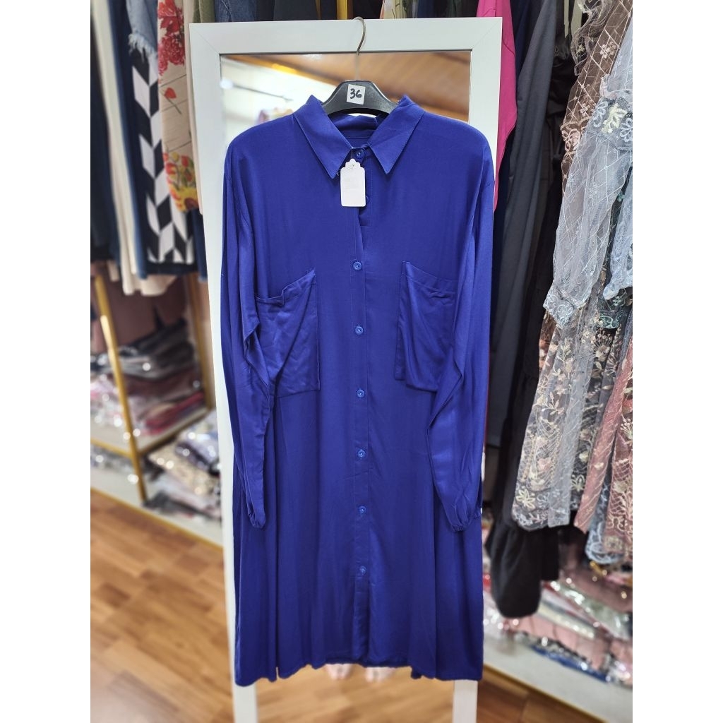 Tunik Biru Elektrik Polos by Qisyana Fashion