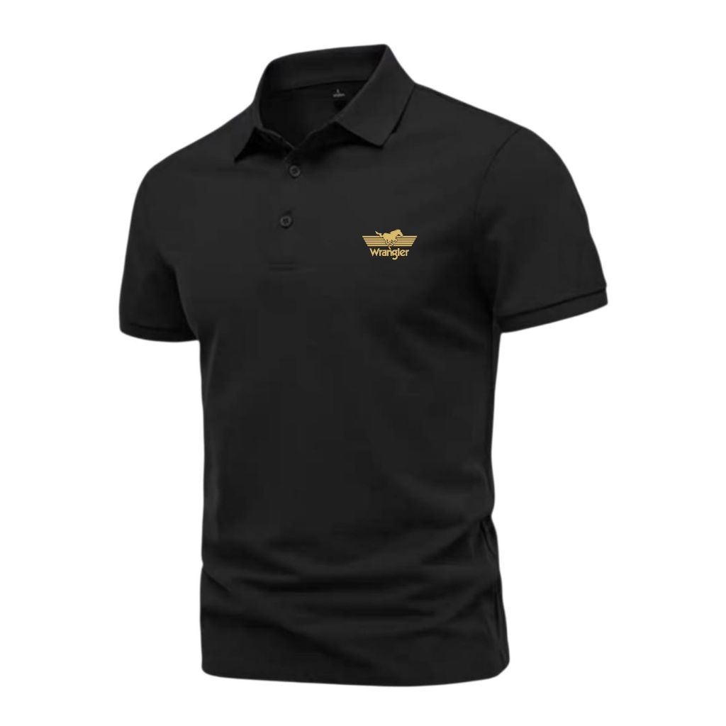 POLO SHIRT WRANGLER TSHIRT POLO PRIA WANITA KAOS KERAH PREMIUM/HITAM