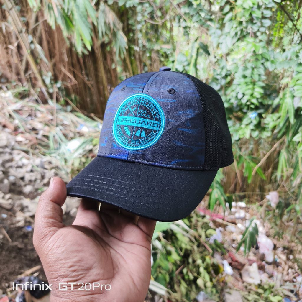 TOPI TRUCKER BLUE CAMO TAKWATERMAN ORIGINAL