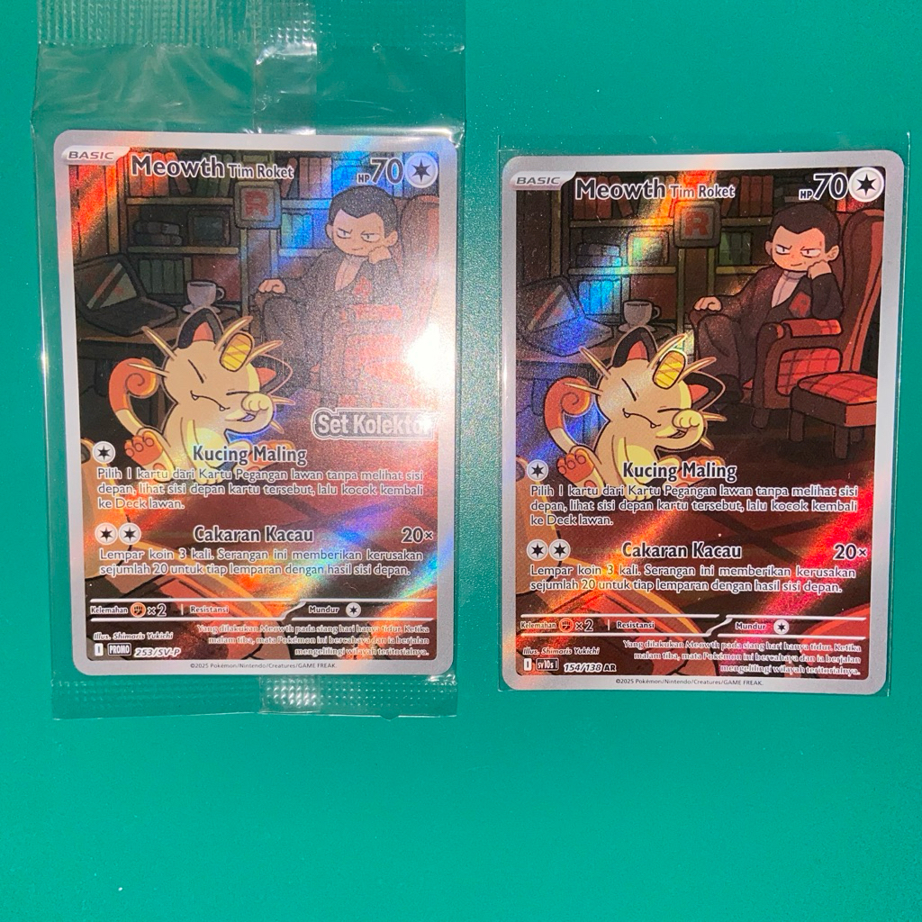 MEOWTH TIM ROKET TEAM ROCKET TCG KARTU AR POKEMON ID INDONESIA PROMO SET KOLEKTOR