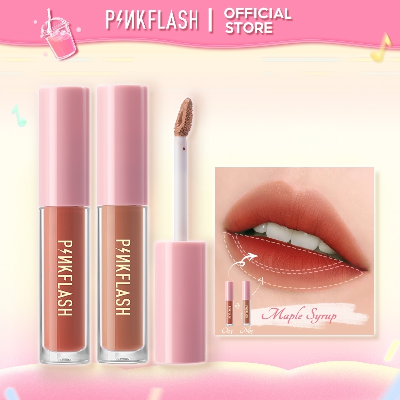 PINKFLASH Lip Matte Waterproof Lipstik Lembut Tahan Lama Pinkflash LipMatte Pinkflash Lip Cream Pink