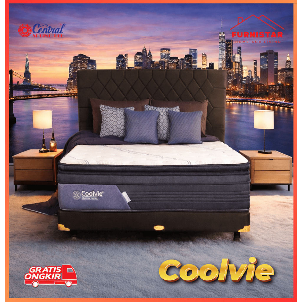 CENTRAL Coolvie Smart Kasur Spring Bed Sense Latex Cooling Firm 90x200 200x200 - Springbed Coolvie L