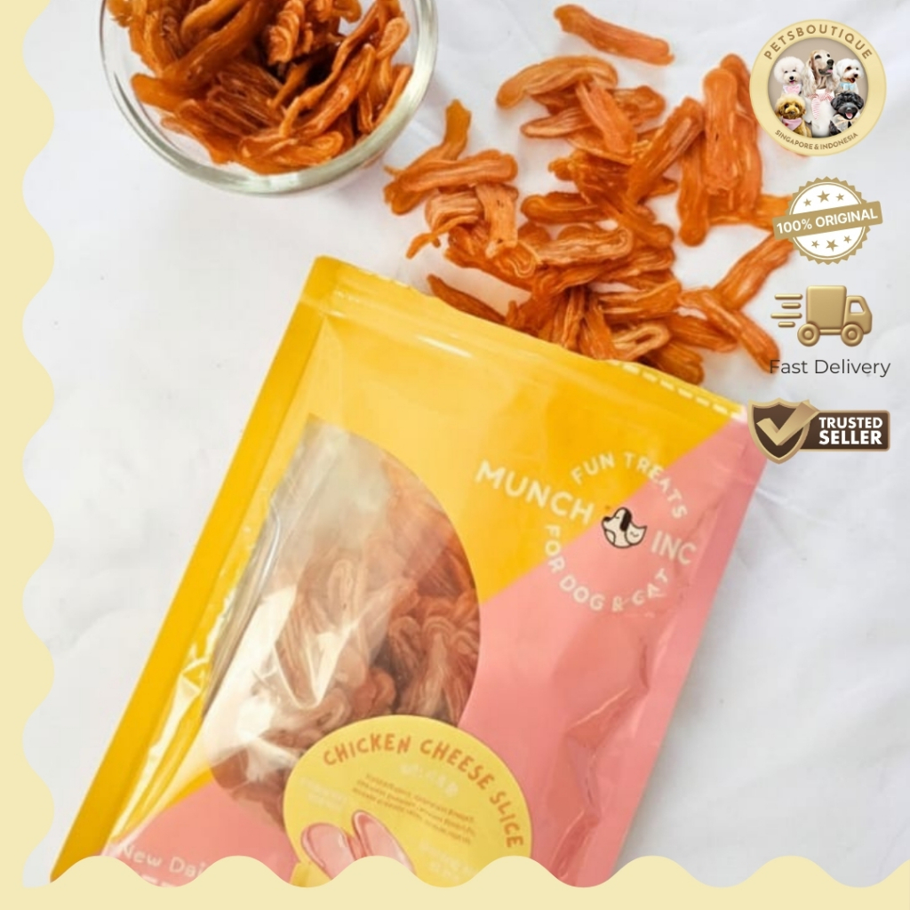 Munch Inc Dog Cat Snack Chicken Cheese Slice cemilan anjing kucing sehat import
