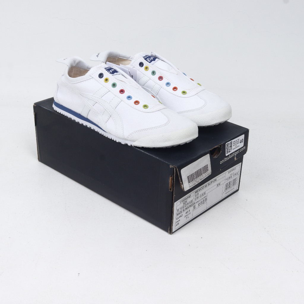 Onitsuka Tiger Mexico 66 Slip On White Blue Print