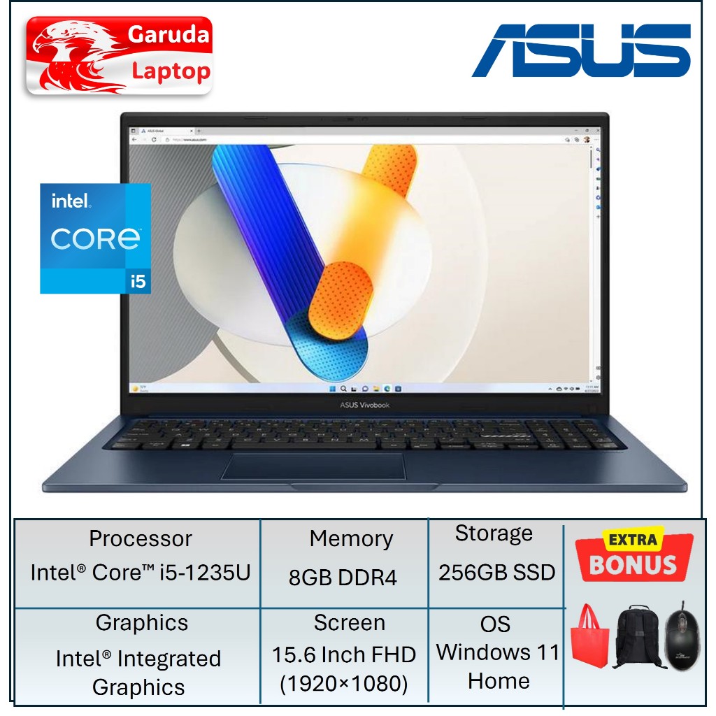 LAPTOP PROMO ASUS VIVOBOOK 15 X1504VA INTEL CORE I5 1335U 16GB 1TB SSD FHD IPS BACKLIGHT WIN 11 HOME