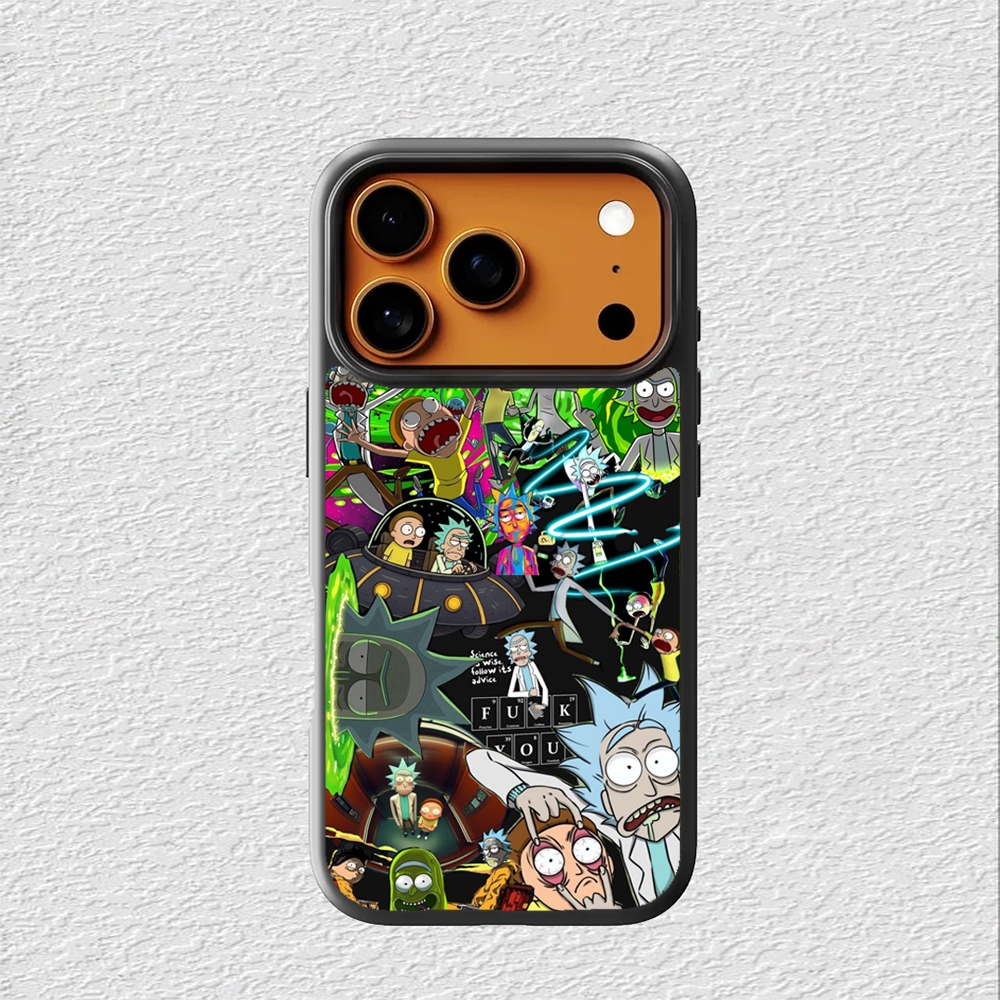 Case Hybrid Casing Softcase iphone 17 16 15 14 13 12 11 Pro Max Mini Plus X Xs Max XR Rick And Morty