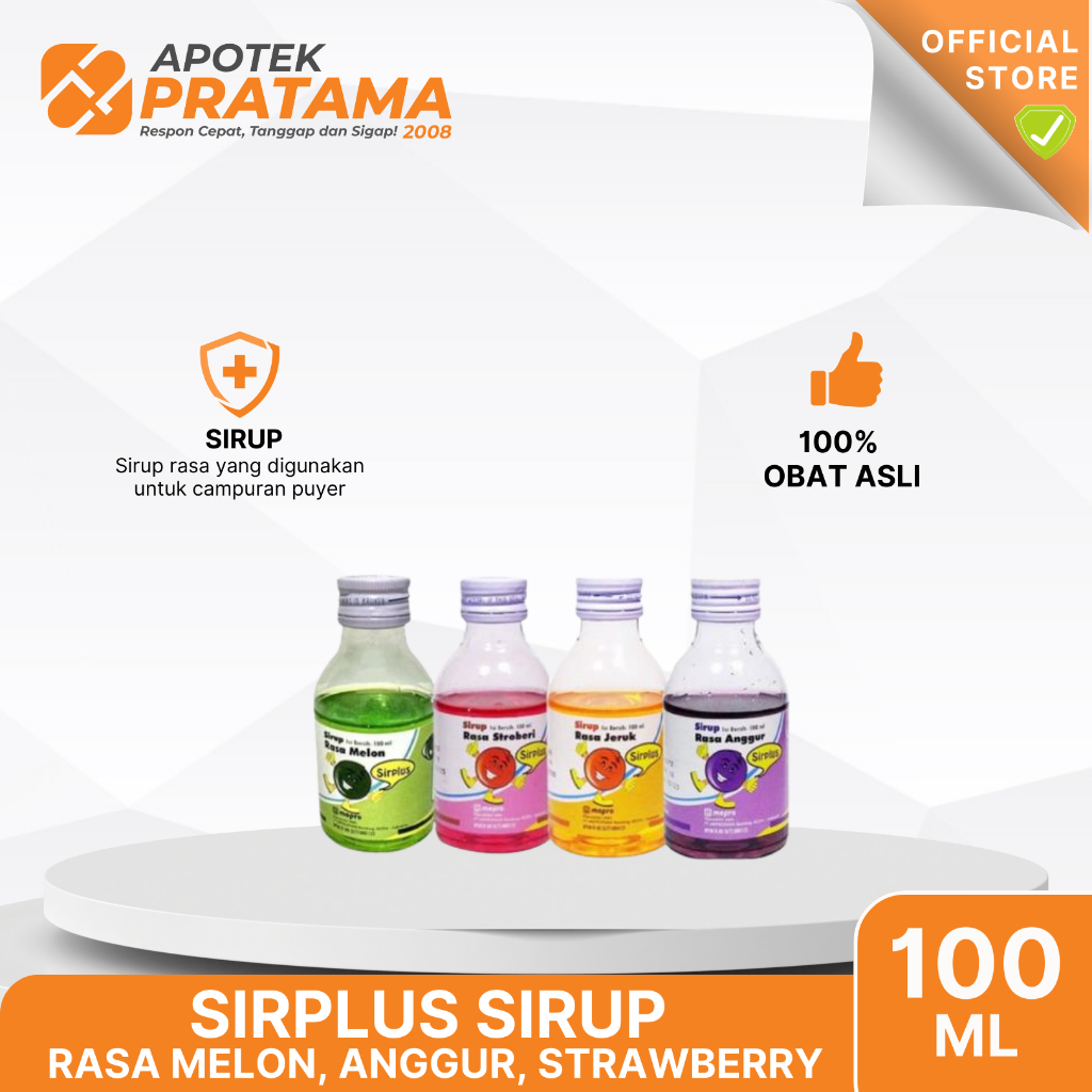 SIRPLUS SIRUP 100ML / SIRPLUS SIRUP RASA BUAH