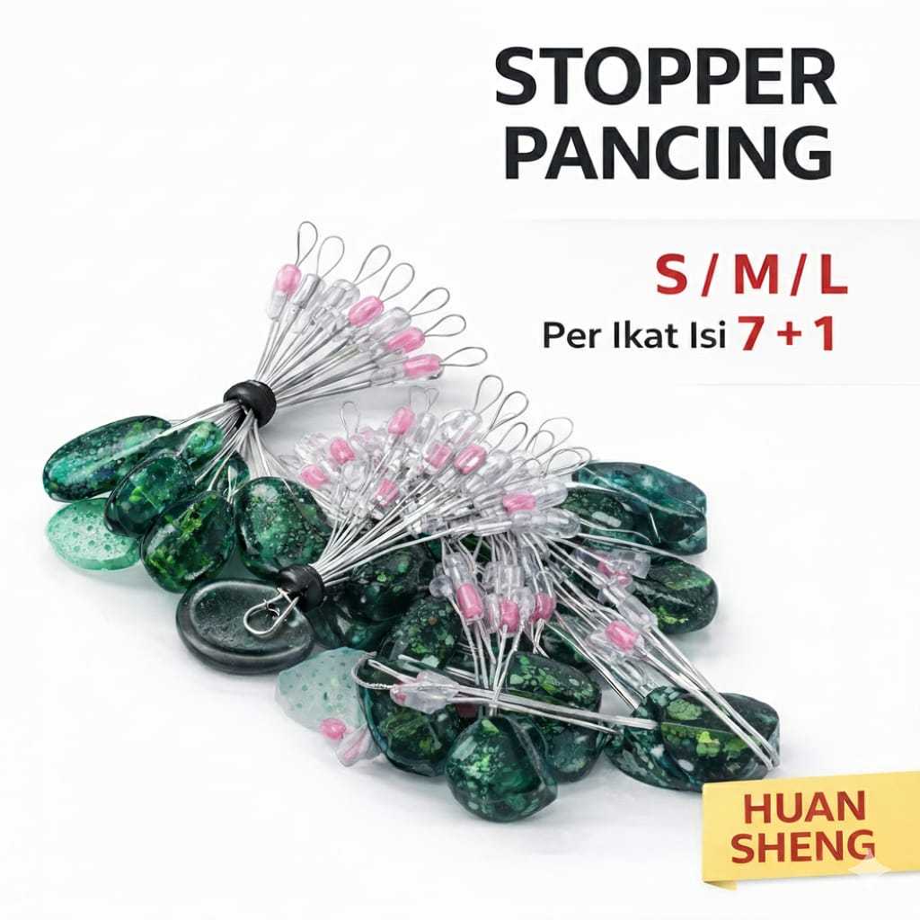 Stopper Silikon Transparan Set Penahan Pelampung pancing Untuk Kail Atau Umpan fishing bobber stoppe